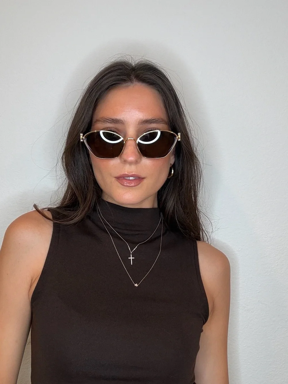 Loewe Gold Frame Women's Sunglasses w/ Anagram Logo